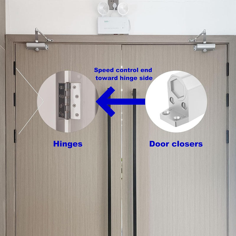 Door Closer Automatic Door Closer Commercial or Residential Use  Door Weights 55~99 Lb Aluminum