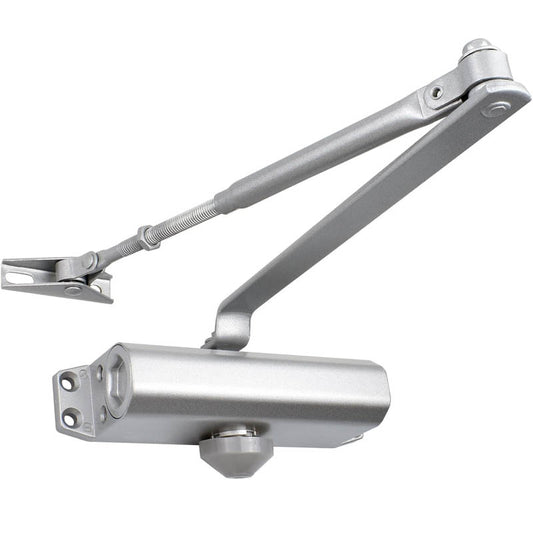 Door Closer Heavy Duty Automatic Door Closer 3 Spring Hydraulic Door Closer Easy Install Silver