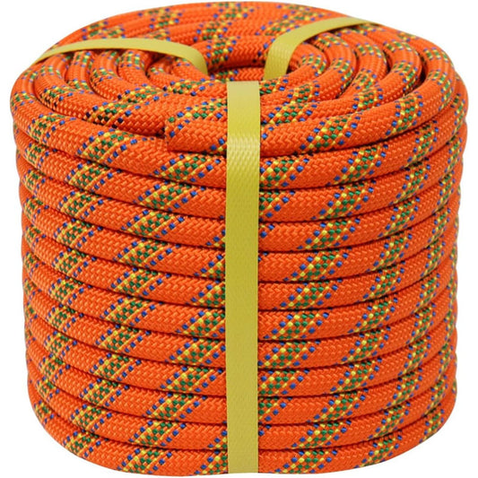 1/2 Inch x 50 Feet Double Braid Rope High Strength Climbing Rope  for Adults & Kids Tree Work Halyard Sailing(Orange)