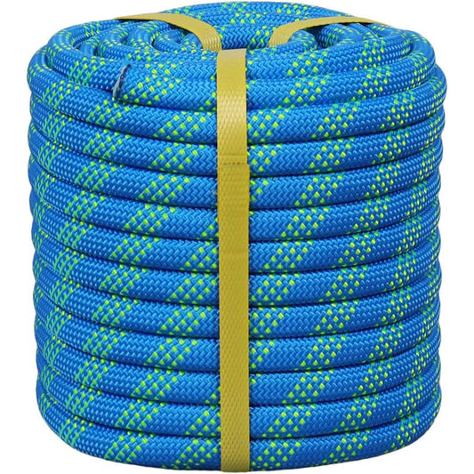 Double Braided Polyester Rope 1/2 in x 150 ft for Adults & Kids Tree Work Halyard Sailing (Blue&Green)