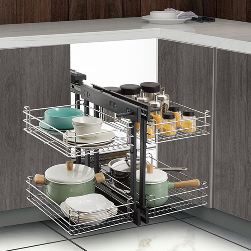 Stainless Steel Kitchen Pantry Cabinet Storage Accessories Pull Out Multifunction Magic Corner Kitchen Storage Basket