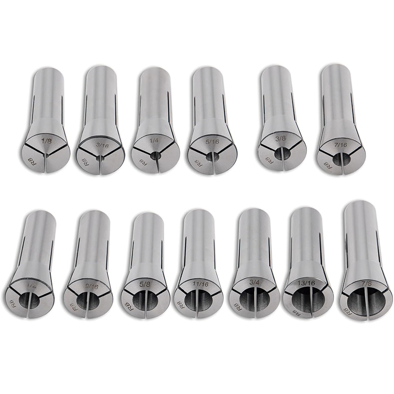 13Pcs Precision R8 Collet Set, Mill Chuck Holder with 13 Labeled Storage Boxes for Milling Machine Drill Presses Boring Machine Machining