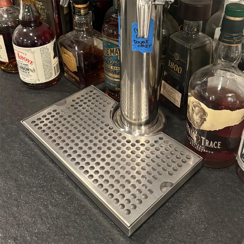 Mount Drip Tray Beer Drip Tray, 12" x 7" Stainless Steel Brewer Drip Tray Surface Mount No Drain Beer Keg Drip Tray for Beverage Dispensers