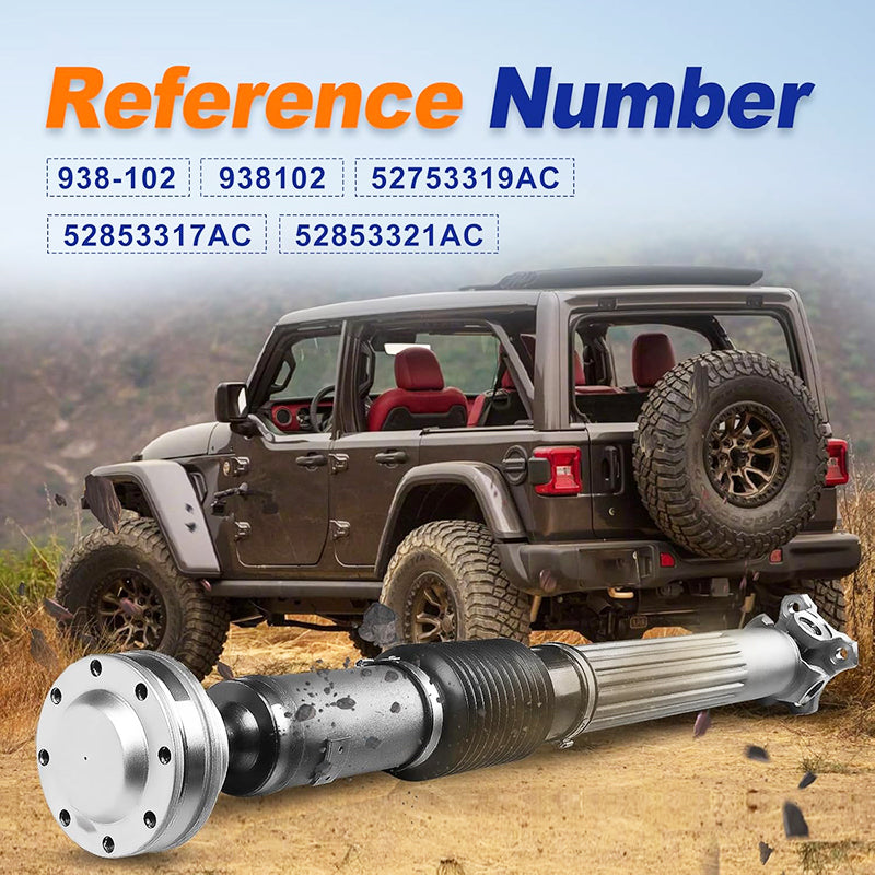 Complete Front Drive Shaft Assembly Fit for 2007-2011 Jeep Wrangler JK V6 3.8L Replace# 52753319AC, 52853317AC
