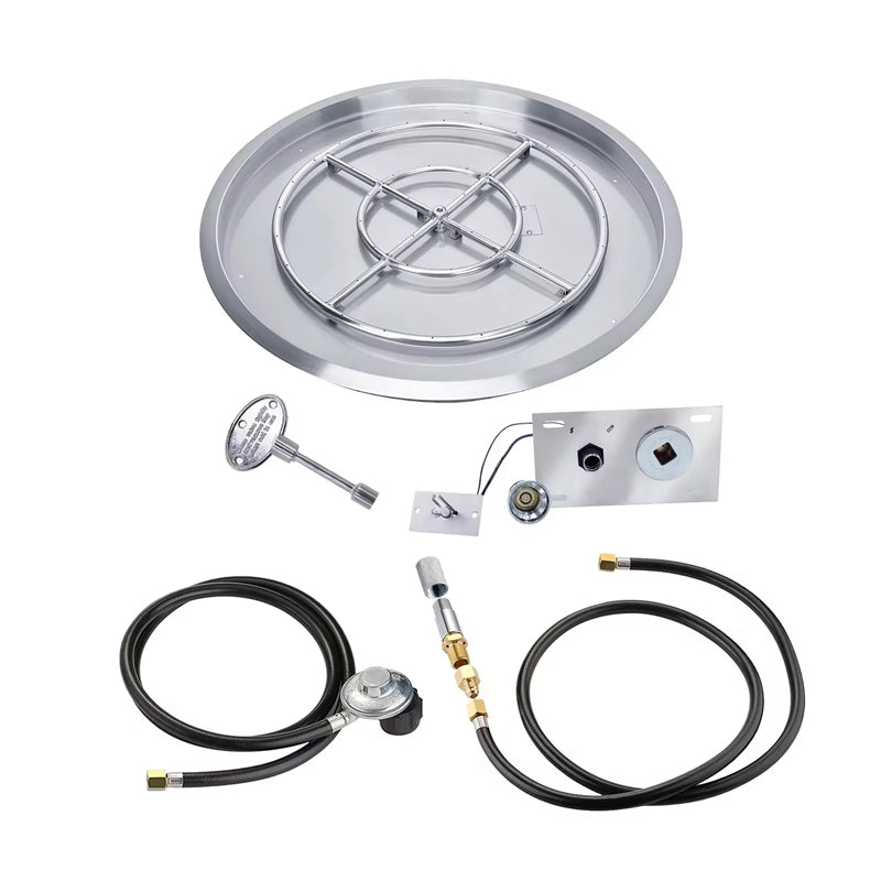 90000 Btu Round Drop In 19 Inch Diy Fire Pit Pan Burner Ring Burner Ring Installation Kit Fire Pit Gas Burner