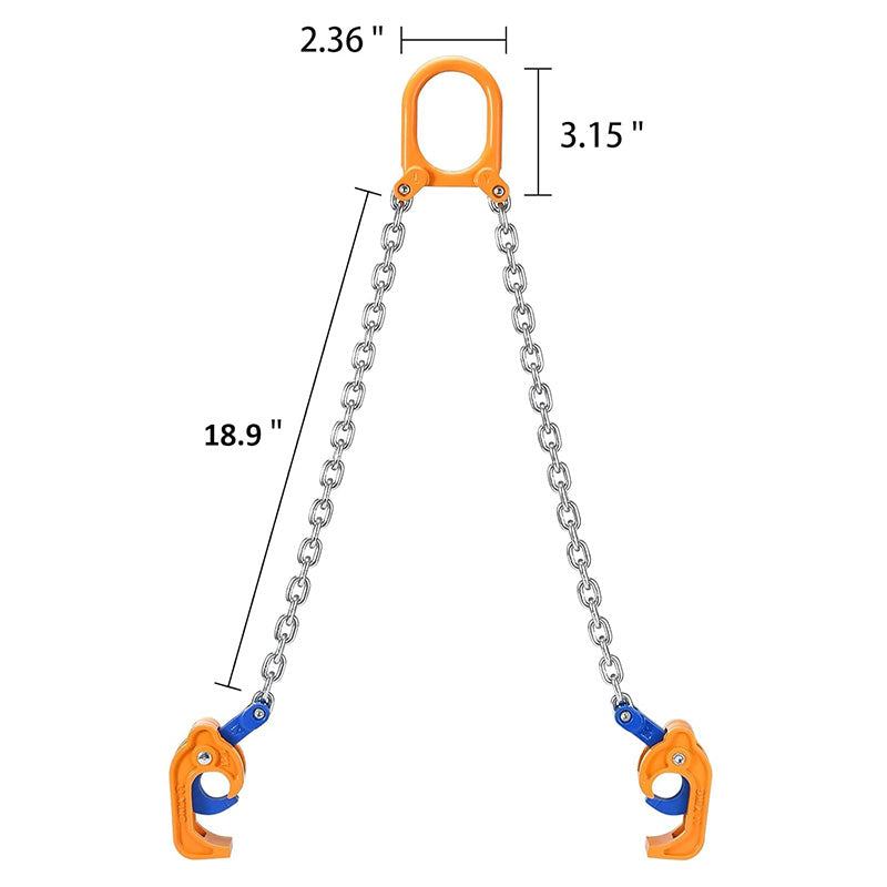 55 Gallon Drum Lift Chain Drum Lifter 2000 lbs Capacity Carbon Steel Hook with Built-in Spring Suitable for Plastic and Metal Drums