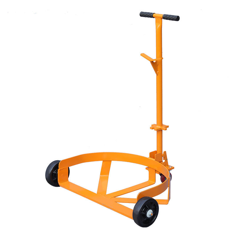 55 Gallon Low-Level Oil Drum Handling Hand-Pulled Iron-Plastic Drum Truck With Opening Portable Armrest Trolley Mobile Base