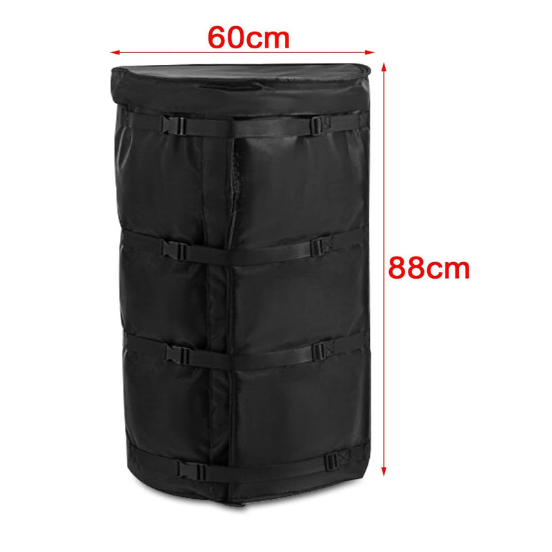 55 Gallons Drum Heating Blanket Heating Storage Tank Power Blanket Steel Drum Warming Heat Blanket 208L Black