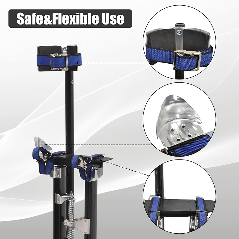 Drywall Stilts 18-30 Inch Height Adjustable Lift Aluminum Tool for Painting, Finishing, Trimming Branches, Cleaning - Black (18" - 30")