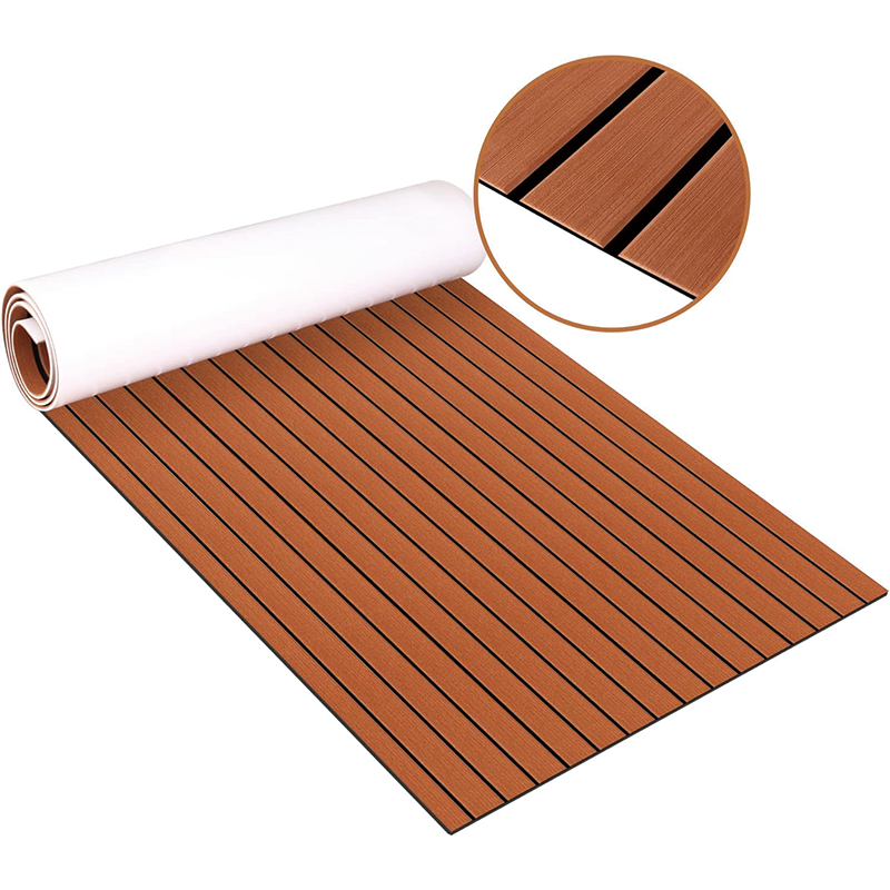 94.5''x36'' EVA Foam Teak Floor Decking Sheet,Non-Skid-Self-Adhesive Flooring Synthetic Deck,Marine Yacht RV Boat Flooring Mats