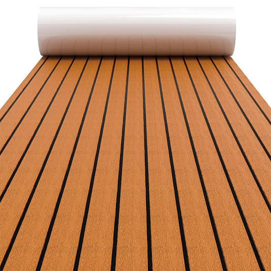 EVA Foam Teak Floor Decking Sheet,94.5''x31.5'',for Boat Yacht Non-Slip and Self-Adhesive Sea Deck Boat Flooring Pad Swimming Pool Mat