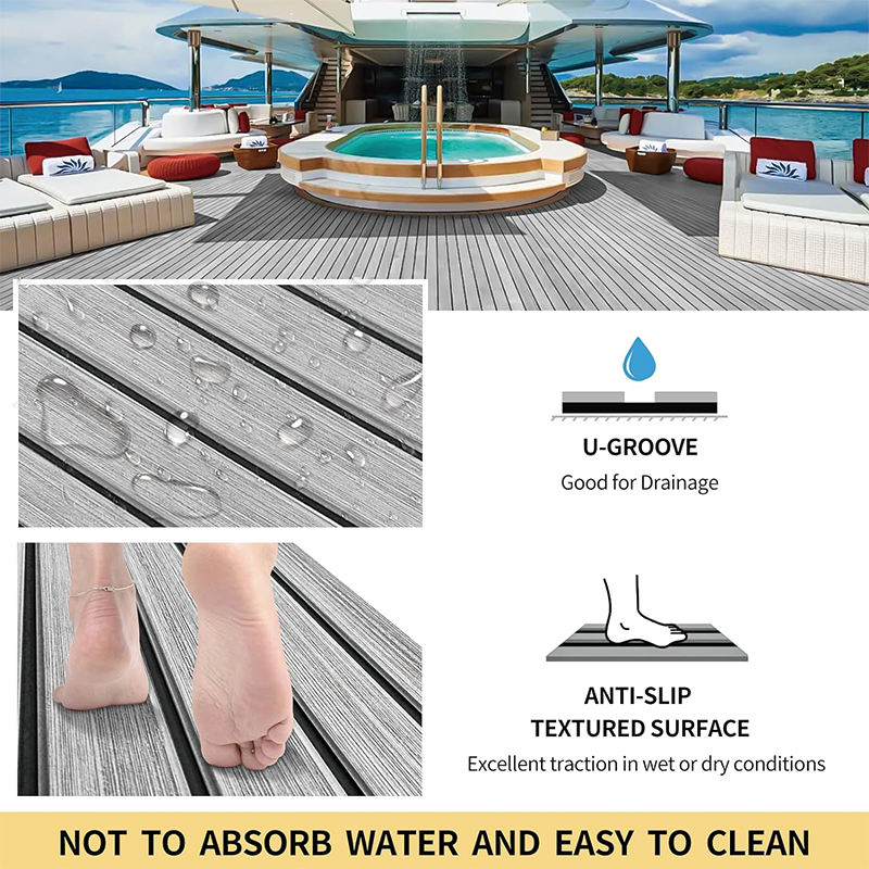 94.5"x47.2" EVA Foam Decking Sheet,Foam Boat Flooring with 3M,Decking Foam Self-Adhesive Sea Deck  for Swim Platform RV Floor