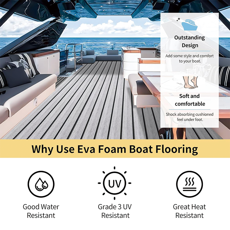 94.5"x47.2" EVA Foam Decking Sheet,Foam Boat Flooring with 3M,Decking Foam Self-Adhesive Sea Deck  for Swim Platform RV Floor