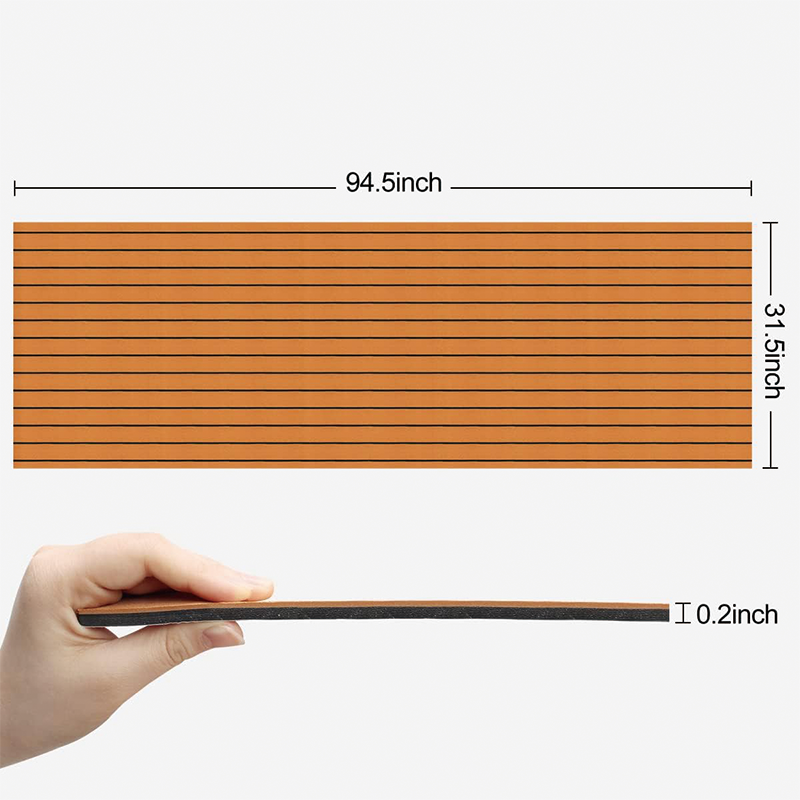 EVA Foam Teak Floor Decking Sheet,94.5''x31.5'',for Boat Yacht Non-Slip and Self-Adhesive Sea Deck Boat Flooring Pad Swimming Pool Mat