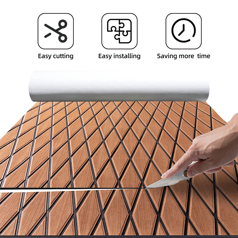 Boat Flooring EVA Foam Decking Sheet,Marine Mat Non-Slip Self-Adhesive Flooring Sheet,for Motorboat Kayak Surfboard Garden Flooring