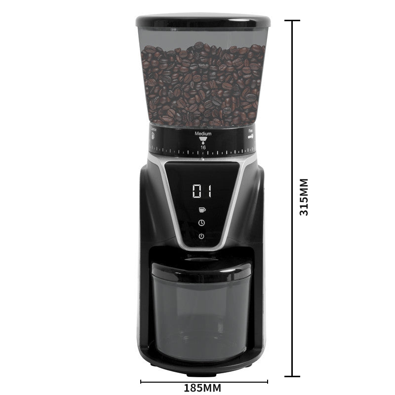 Hand-Pour Italian Grinder Household Coffee Grinder Stainless Steel Bevel Electric Grinder Powder Press 31 Precise Grinding Settings Silver Black
