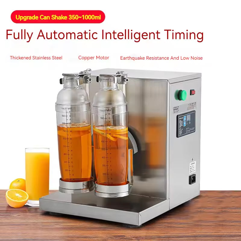 Commercial Milk Shake Machine Stainless Steel Milk Shake Bubble Tea Stirring Machine Double-Ended Automatic Shaker Mixer