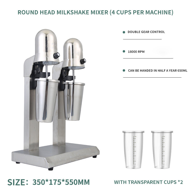 Stainless Steel Milkshake Maker 360W Double Head Classic Milkshake Maker 800ml Cups (Stainless Steel/PC)