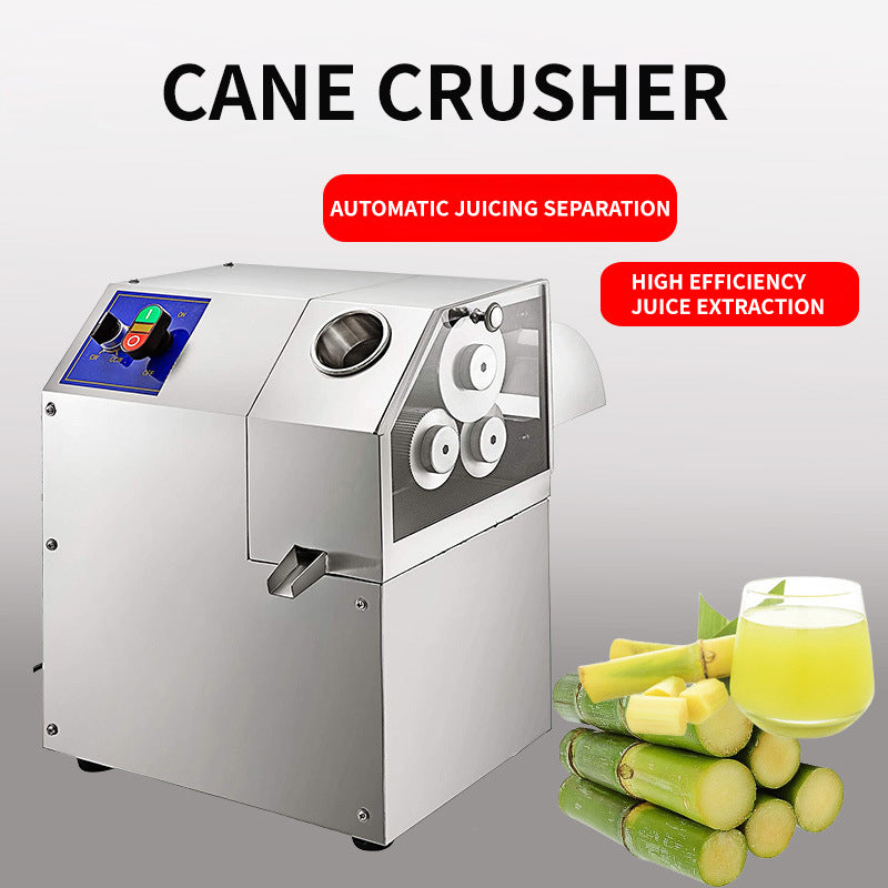 Three-Roller Stainless Steel Sugarcane Juicer, Fully Automatic Commercial Horizontal Residue Juice Separator, 250kg/h Output Sugarcane Press