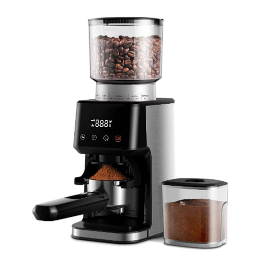 New Conical Burr Coffee Grinder Electric For Espresso With Precision Electronic Timer, Touchscreen Adjustable Coffee Bean