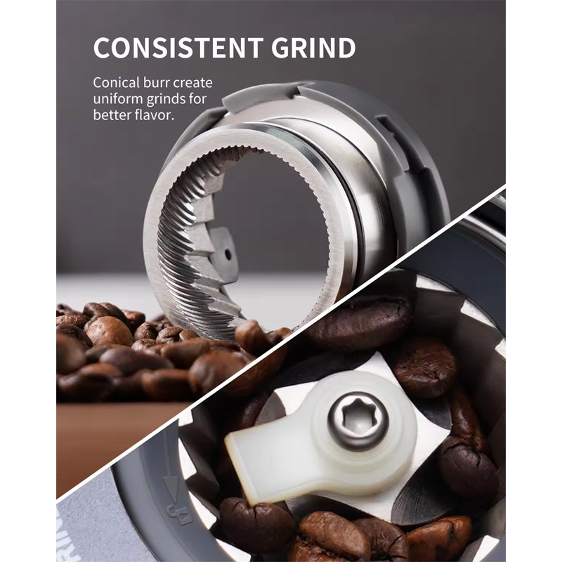 New Conical Burr Coffee Grinder Electric For Espresso With Precision Electronic Timer, Touchscreen Adjustable Coffee Bean