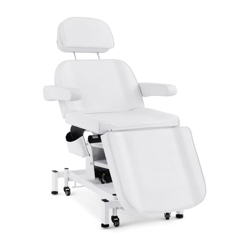 4 Motors Electric Facial Chair with Rotatable Armrests Adjustable Reclining Chair White