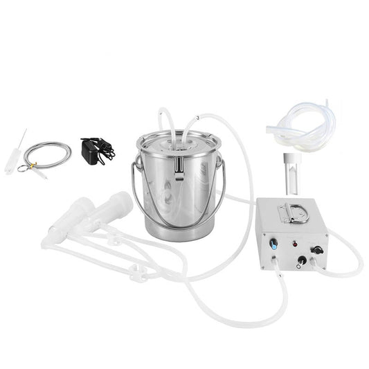 3L Electric Milking Machine 304 Stainless Steel Bucket  with Speed Adjustable Pulsating Pump Check Valve & Clean Brush