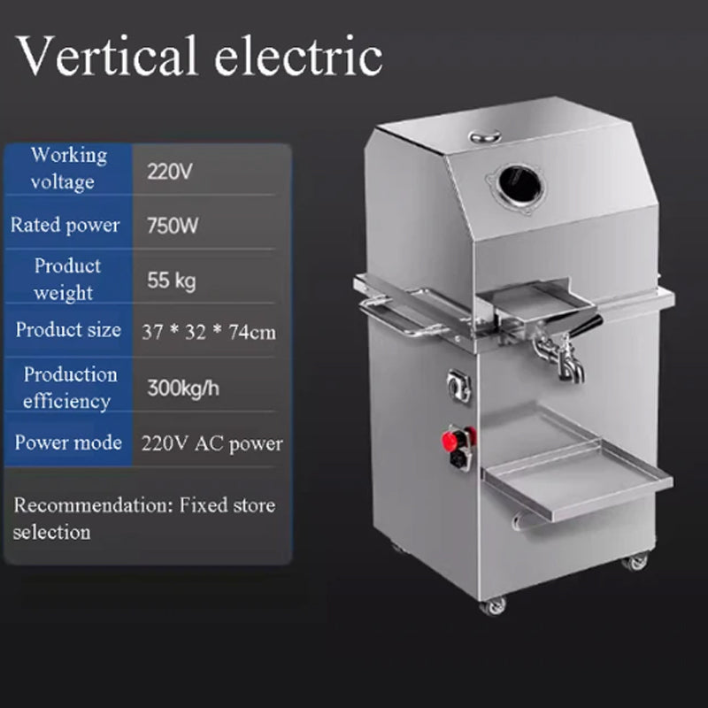 Commercial Beverage Press, Stainless Steel Fully Automatic Electric Small Sugarcane Machine, Vertical Tabletop Juicer
