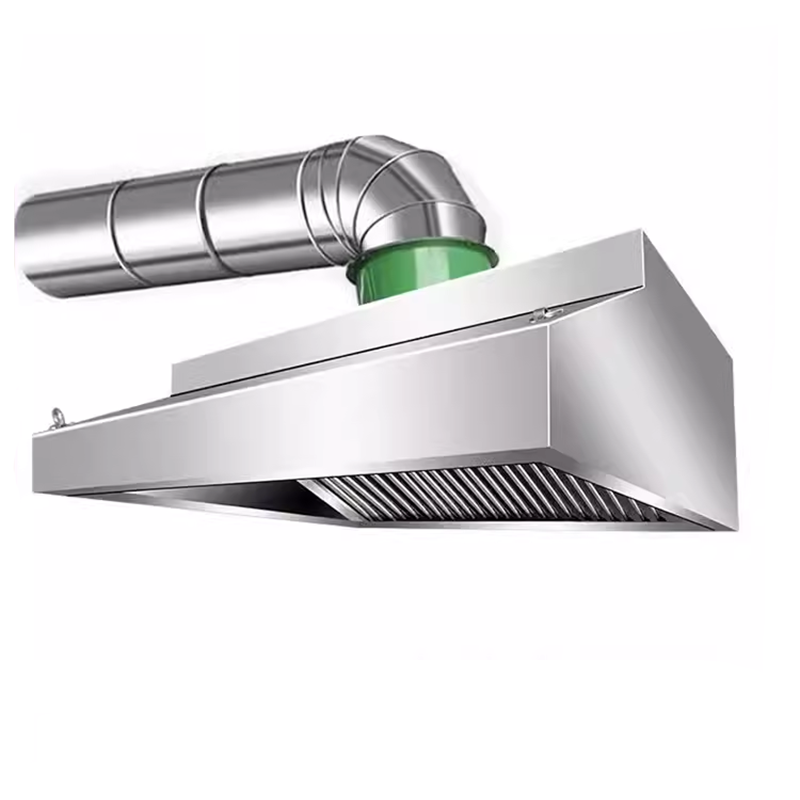 Exhaust Hood Commercial Range Hood Thickened Stainless Steel Exhaust Hood Large Suction Fan Canteen Restaurant Kitchen Dedicated