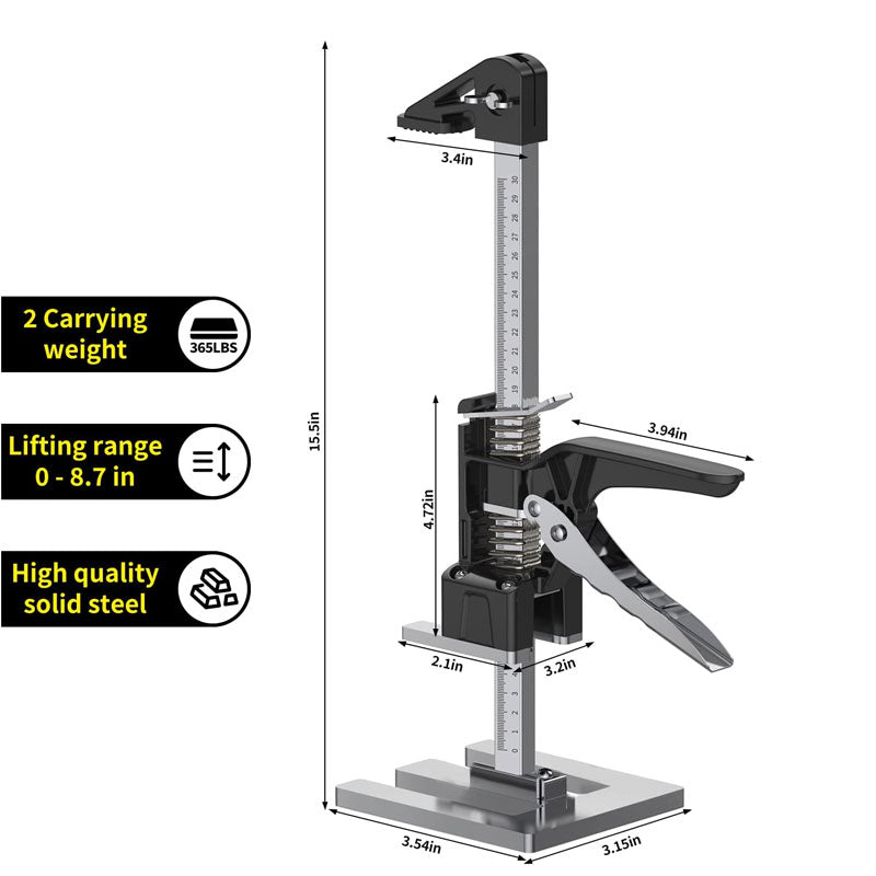 Jack, 2 Pieces Manual Lifting Tools Jack Capacity 365 Pounds, 15.5 Inch Furniture Lift Jack For Doors, Wall Tile Positioners