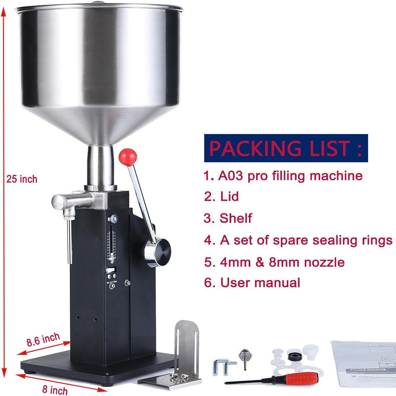 Filling Machine Hoppe 5-50ml Bottle Filling Machine Stainless Steel With metering function for Milk Water Juice Essential Oil Shampoo Cosmetic Honey