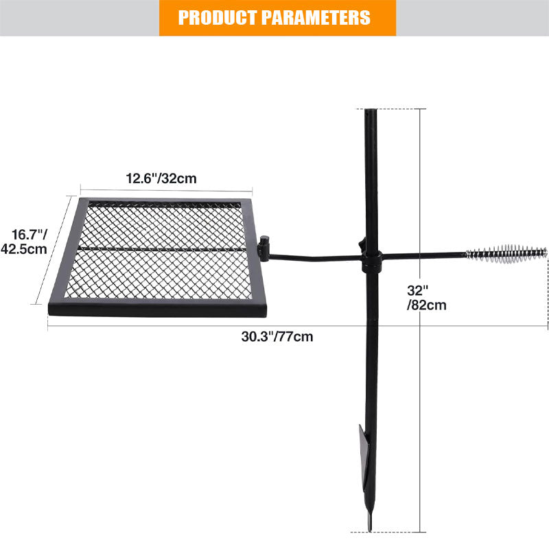 Rotating Campfire Grill, Camping Grill, Suitable For Outdoor Open Flame Cooking