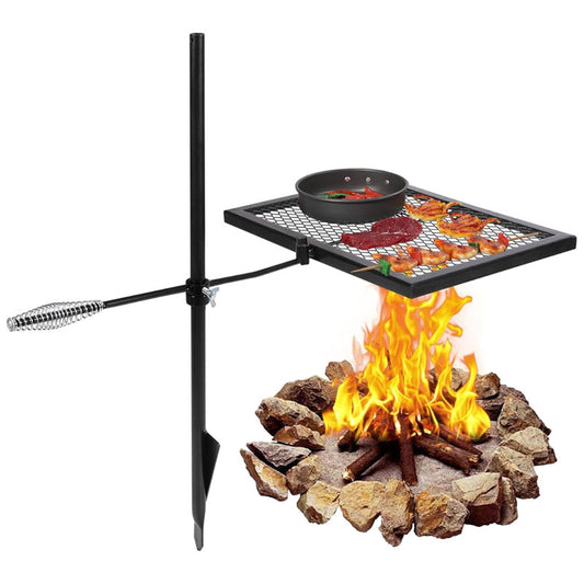 Rotating Campfire Grill, Camping Grill, Suitable For Outdoor Open Flame Cooking