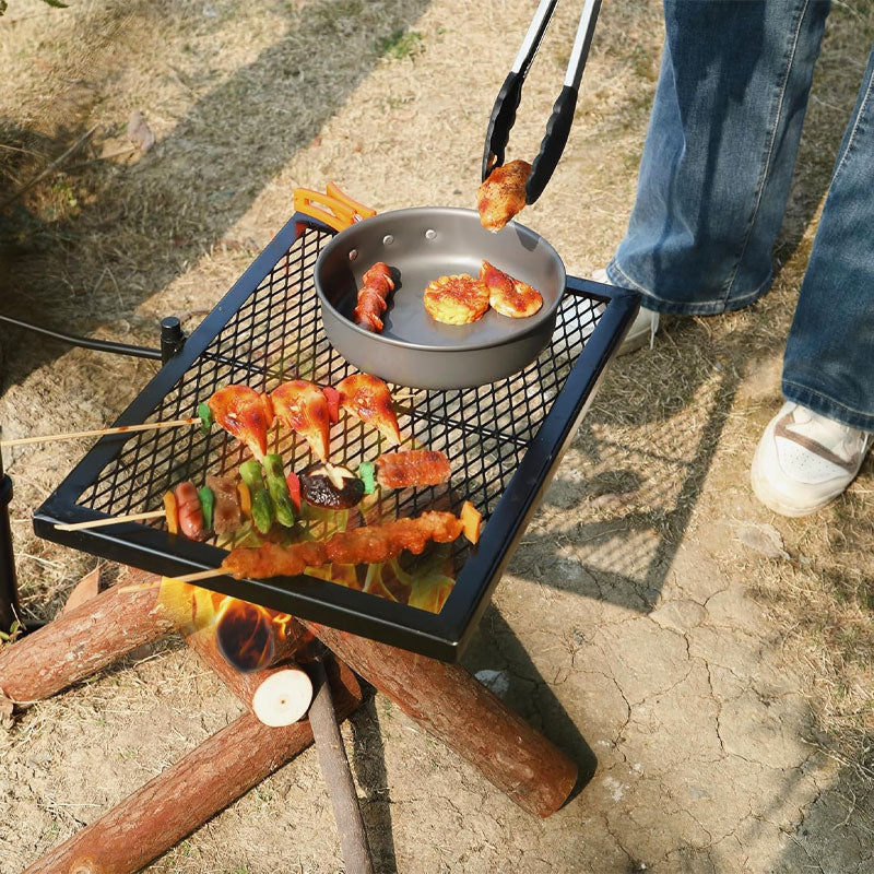 Rotating Campfire Grill, Camping Grill, Suitable For Outdoor Open Flame Cooking