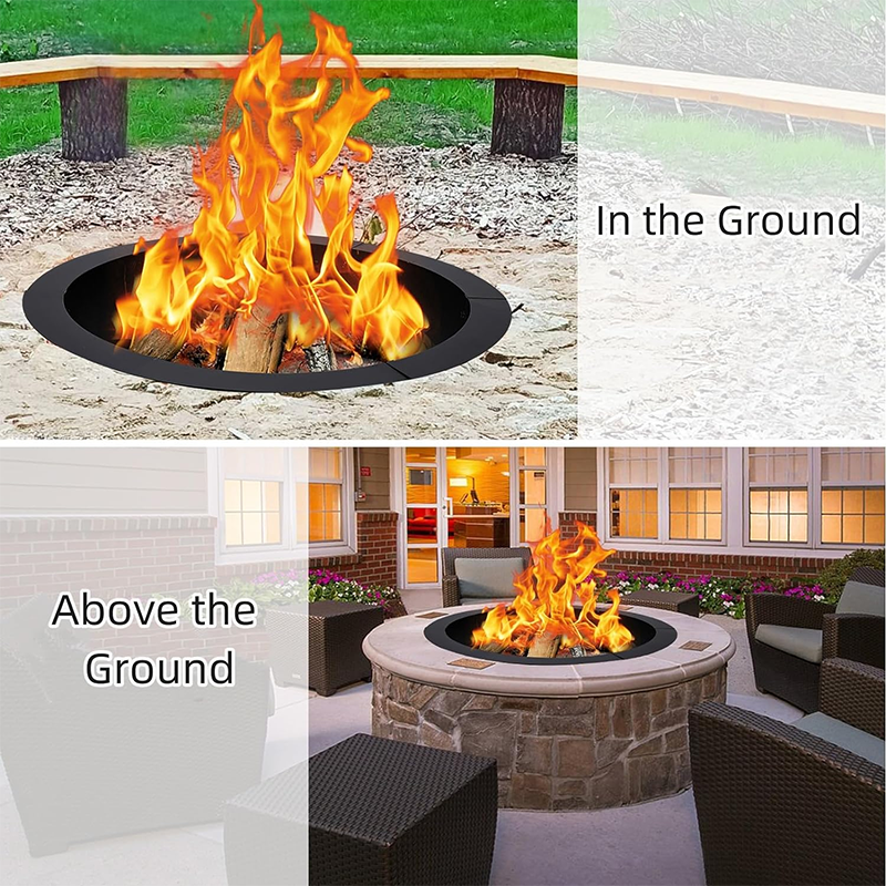 Fire Pit Ring, 42 Inch Outer/36 Inch Inner Diameter Fire Pit Liner,1.5 Mm Thickness Fire Pit Insert, Diy Fire Ring On, In-Ground, Smokeless Bonfire Liner For Outdoors