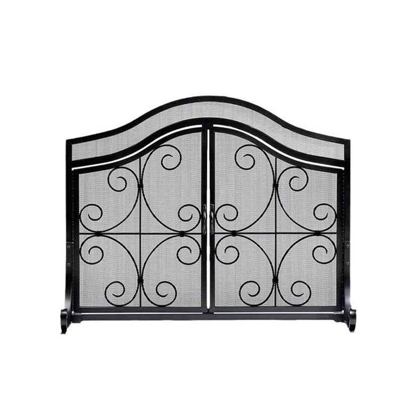 Fireplace Fence, Fireproof Fireplace Screen, For Fireplace Decoration And Protection, Black