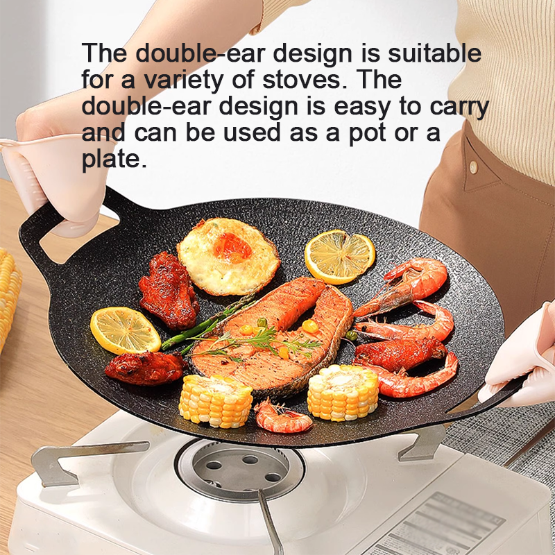 Frying Pan Outdoor Medical Stone Baking Pan Non-Stick Pan Multi-Function Gas Stove Household Steak Frying Pan Omelette Pan Artifact