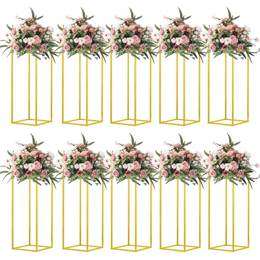 Wedding Flower Stand 23.6inch 10 pcs Column Vases Gold Centerpieces for Table Metal Flower Stand Gold Wedding Centerpieces for Tables Party Floral Stands for Flowers