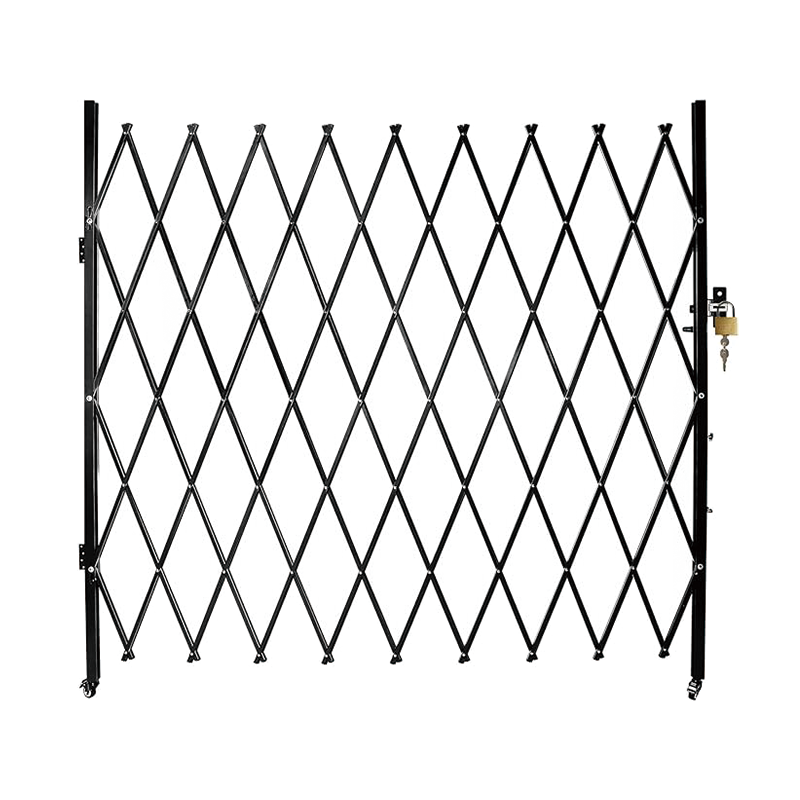 Single Folding Security Gate, 7.1' H x 7.1' W （85 x 85 inch）Folding Door Gate,Steel Accordion Design, Expandable Security Barrier, Lockable Garden Gate,Pet-Friendly Garage Fence