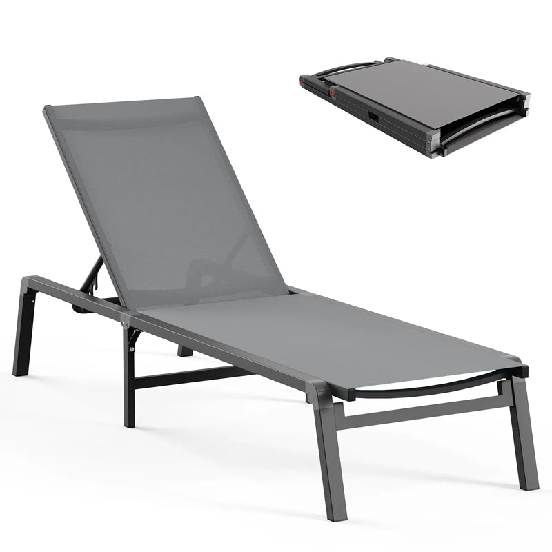 Outdoor Pool Patio Furniture Pool Sunbed Lounge Bed Aluminum Waterproof Commercial Patio Chaise Lounge Chair