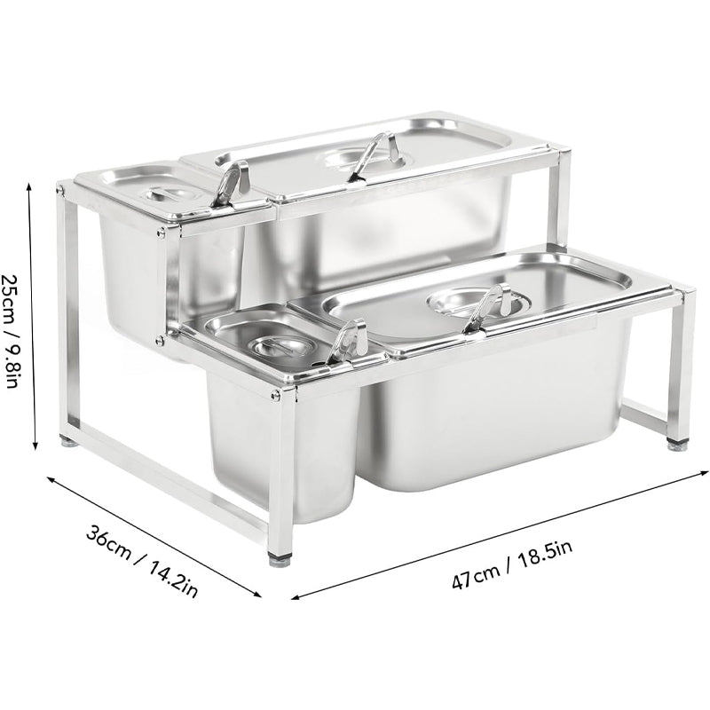 Spice Container Box Rack Double Layer Stainless Steel Retractable Seasoning Jam Holder For Kitchen Supplies | Space Saving