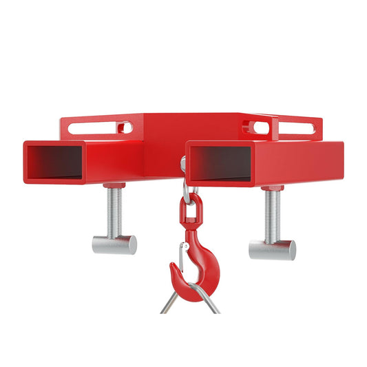 Forklift Lifting Hook With Red Powder Coating, Forklift Lift Hoist Forklift Mobile Crane With Swivel Hook, 6600 Lbs Capacity