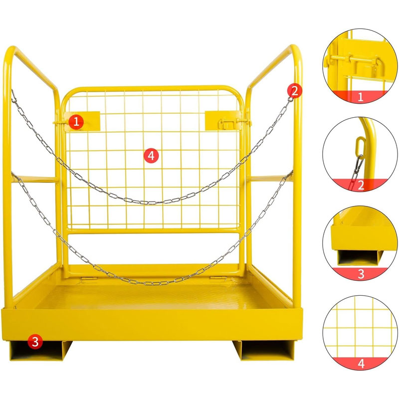 Foldable Design, Forklift Safety Cage, Work Platform Basket