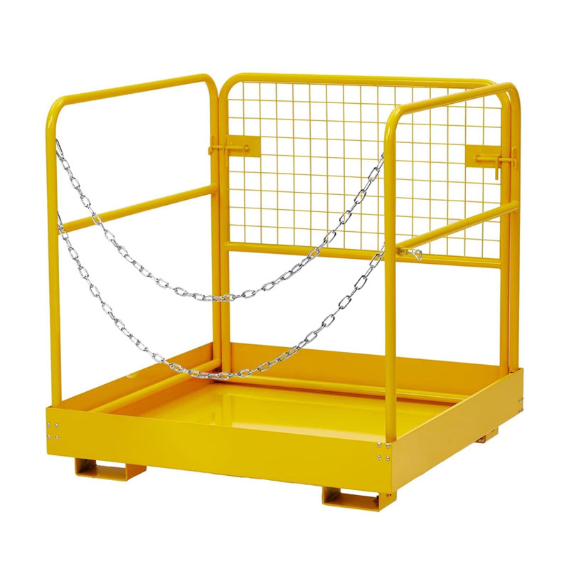 Forklift Safety Cage, Maintenance Platform Outdoor Foldable, Suitable For Warehouse Inventory, High-Altitude Operations, Etc