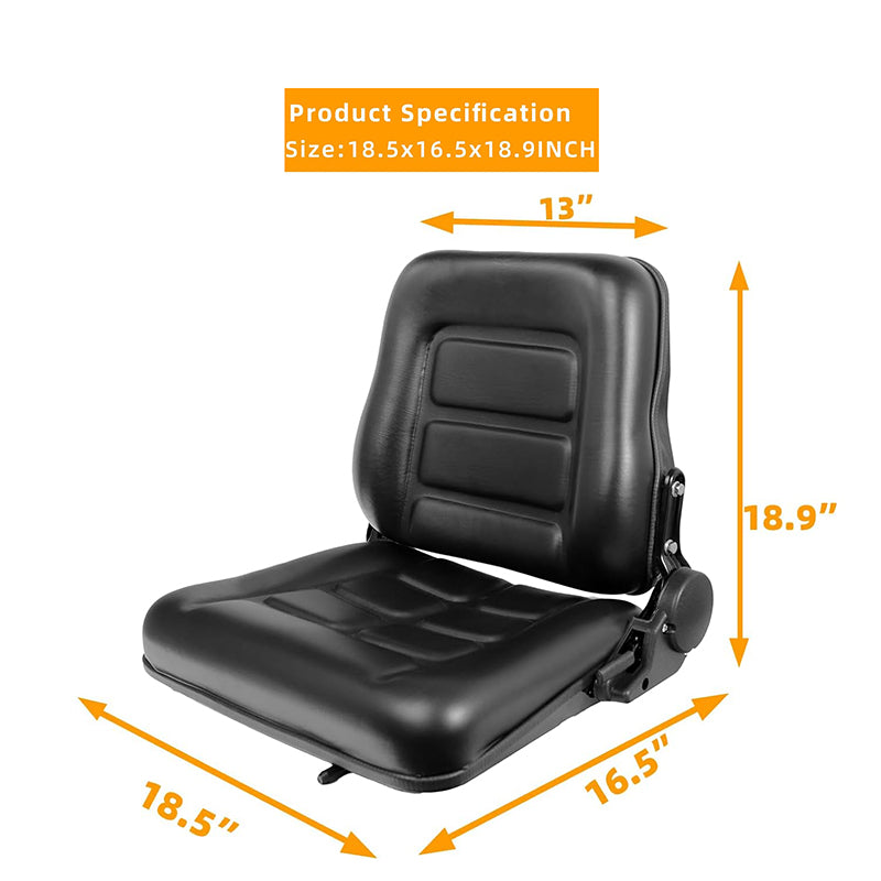 Universal Forklift Seat with Adjustable Backrest Durable Leather Comfortable Forklift Seat Fits Forklift, Dozers, Excavators, Tractors