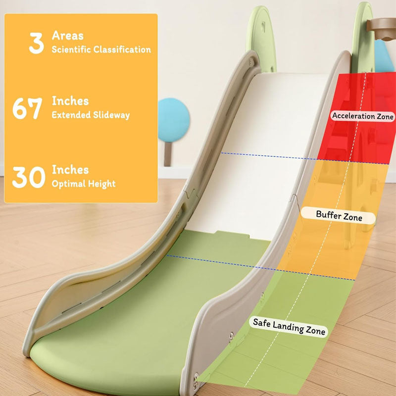 Freestanding Slides 3 in 1 Toddler Slide Folding Slide for Toddlers with Basketball Hoops and Ball