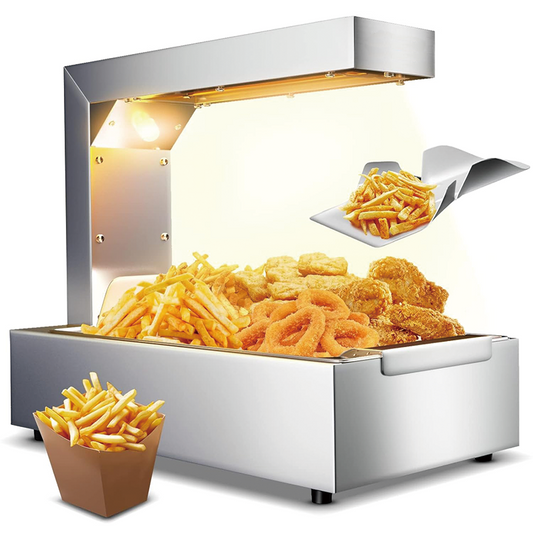 French Fry Food Warmer, 600W Free-Standing Warming Dump Station Countertop Fries Food Warmer for Chips Churros Buffet Kitchen Restaurants