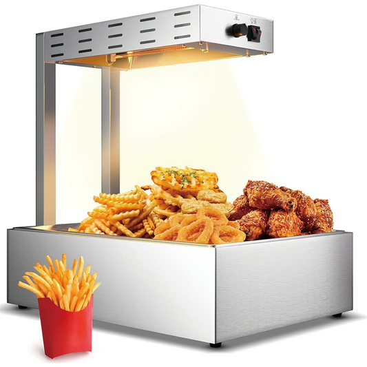 5L Commercial French Fry Warmer, 500W Food Warmer Light Countertop Fries Food Warmer, 18.11"x 12.2"x 23.43" for Chips Churros Buffet Kitchen