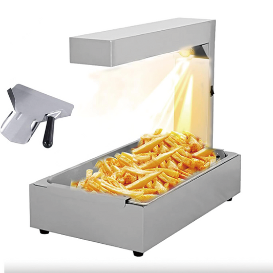 French Fry Warmer, 1000W Fry Heat Lamp with Removable Drain Tray, Free-Standing Warming Dump Heat Light