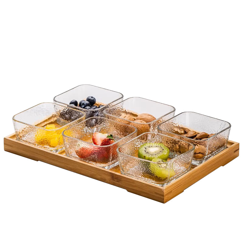 Dried Fruit Plate Divided Fruit Plate Living Room Household Candy Snack Plate New Year's Must-Have Six-Compartment Gift Box